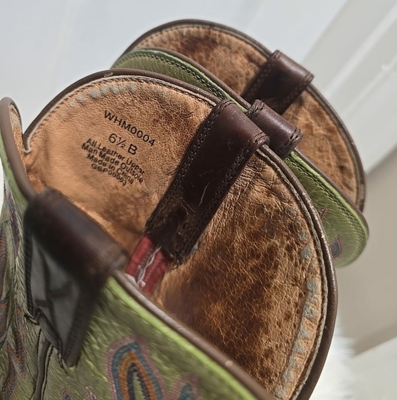 Smoky Mountain Brown/Green Hopalong Western Cowboy Boot 6.5B 🌴 - Picture 9 of 13